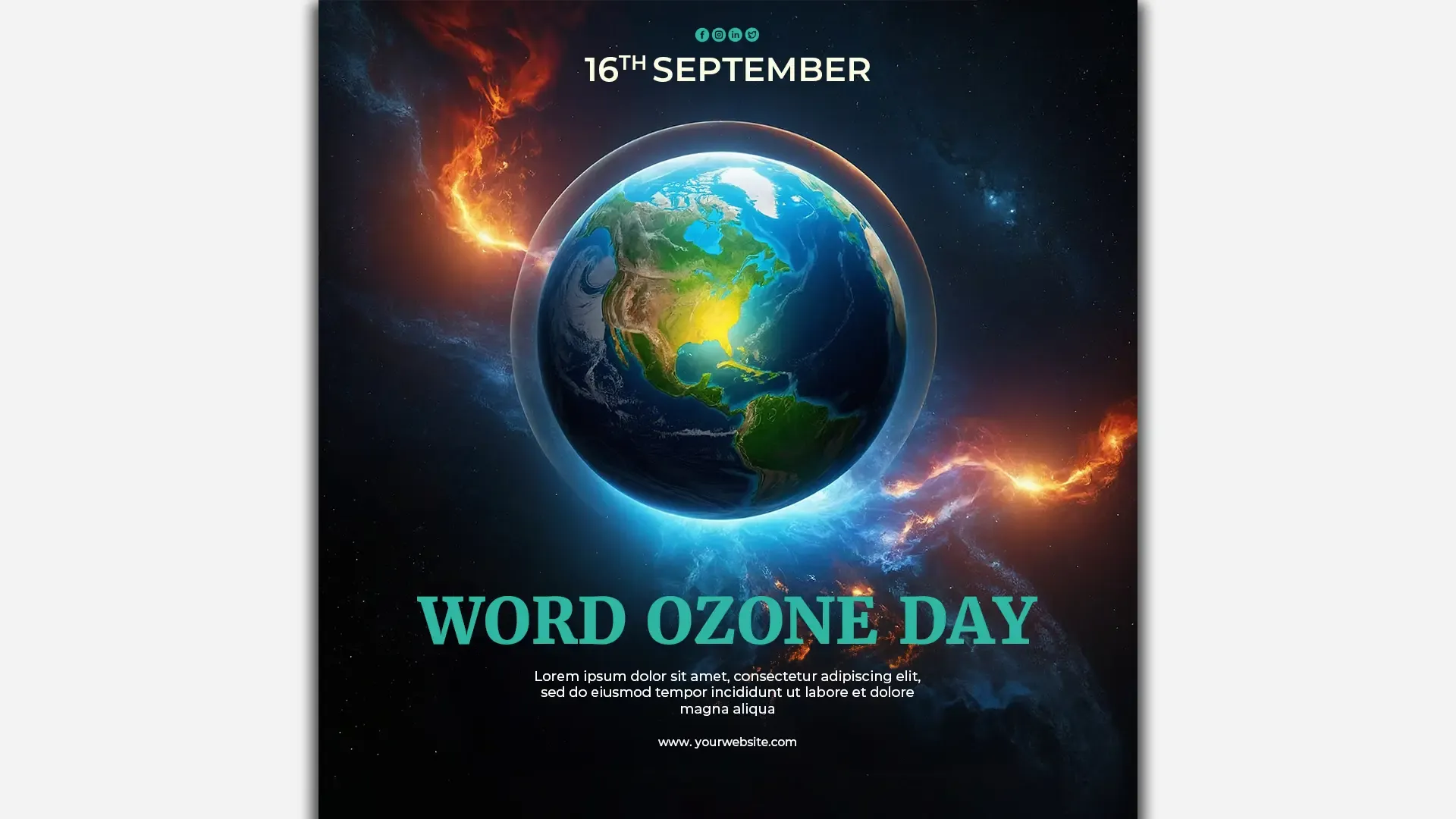 Stunning Space-Themed Ozone Day Instagram Post Template image